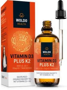 WoldoHealth Vitamin D3 K2 Kapky 1000 I.U. 50 ml