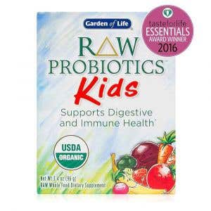 Garden of Life RAW Organic Probiotika - pro děti - na podporu zažívání, s příchutí banánu 96 g