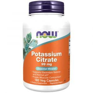 Now Potassium Citrate - draslík ako citrát draselný 99 mg 180 rastlinných kapsúl