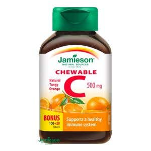 Jamieson Vitamín C 500 mg pomaranč cmúľací 120 tabliet