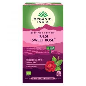 Organic India Tulsi – Bazalka posvátná se sladkou růží BIO 25 sáčků