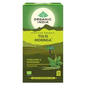 Organic India Tulsi Moringa – Bazalka posvátná s Moringou BIO 25 sáčků