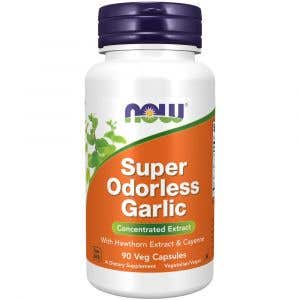 Now Super Odorless Garlic - česnekový extrakt bez zápachu 90 rostlinných kapslí