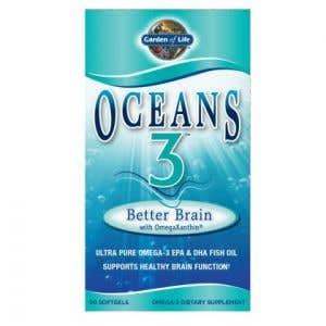 Garden of Life Oceans 3 Better Brain Omega-3 - Podpora činnosti mozgu - 90 kapsúl