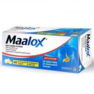 Maalox bez cukru Citrón 40 žuvacích tabliet