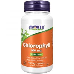 Now Foods Chlorophyll chlorofyl 100 mg 90 rostlinných kapslí