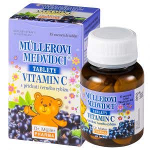 Dr. Müller Müllerovi medvídci s vitamínem C černý rybíz 45 tablet