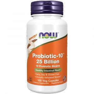 Now Foods Probiotic-10 probiotika 25 miliard CFU 10 kmenů 100 rostlinných kapslí