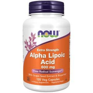 Now Kyselina alfa-lipoová 600 mg 120 rostlinných kapslí
