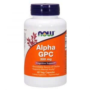 Now Alpha GPC L-alfa-glyceryl fosforyl cholin 300 mg 60 rostlinných kapslí