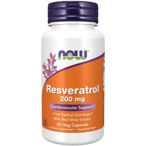Now Resveratrol 200 mg 60 rostlinných kapslí