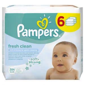 Pampers Baby Fresh Clean Čisticí ubrousky 6 x 64ks
