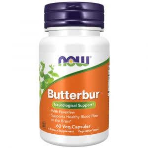 Now Foods Butterbur with Feverfew - Deväťsil s Rimbabou 75 mg 60 rastlinných kapsúl