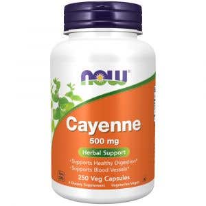 Now Cayenne Kajenský pepř 500 mg 250 rostlinných kapslí