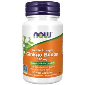 Now Ginkgo Biloba Double Strenght 120 mg 50 rostlinných kapslí