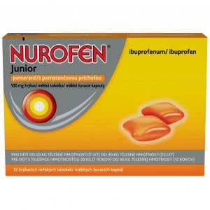 Nurofen Junior Pomeranč 100 mg x 12 žvýkacích měkkých tobolek