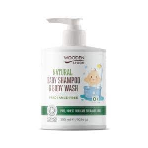 Wooden Spoon Dětský sprchový gel a šampon na vlasy bez parfemace 2v1 BIO 300 ml