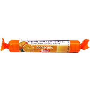 Intact Rolička hroznový cukr s vitamínem C pomeranč 40 g