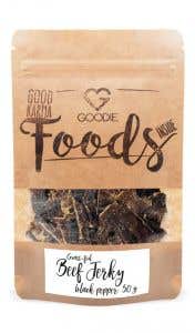 Goodie Grass-fed sušené hovädzie mäso Jerky - čierne korenie 50 g