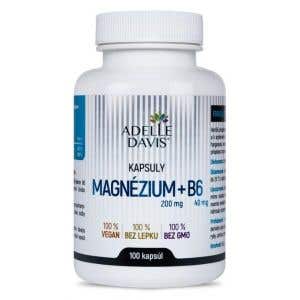 Adelle Davis Magnesium 200 mg + B6 40 mg - Horčík s vitamínom B6 100 kapsúl