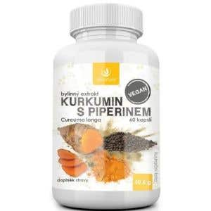 Allnature Kurkumin s piperinem bylinný extrakt 60 kapslí