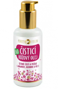 Purity Vision Růžový čisticí olej s arganem jojobou a vitamínem E BIO 100 ml