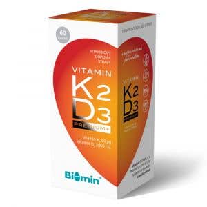 Biomin Vitamín K2 60µg + D3 2000 IU Premium 60 kapsúl