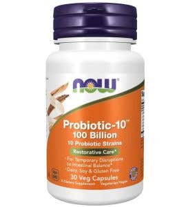 Now Probiotic-10 probiotiká 100 miliárd živých zárodkov 10 kmeňov 30 rastlinných kapsúl
