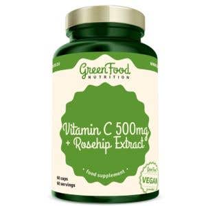 GreenFood Nutrition Vitamín C 500 mg + Extrakt zo šípok 60 kapsúl