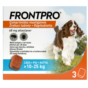 Frontpro pre psov 10–25 kg 3 žuvacie tablety