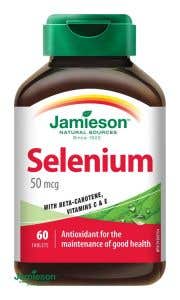 Jamieson Selén 50 mcg + betakarotén + vitamín C a E 60 tabliet