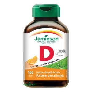 Jamieson Vitamín D3 1000 IU pomaranč cmúľací 100 tabliet
