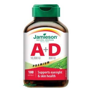 Jamieson Vitamíny A a D Premium 10000 IU/ 800 IU 100 kapslí