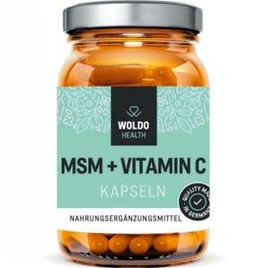 WoldoHealth MSM s vitamínem C 180 kapslí