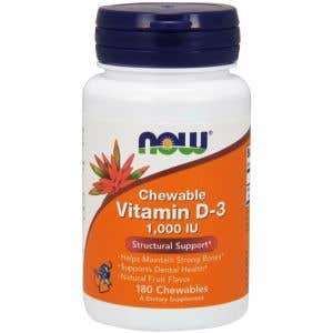 Now Foods Vitamín D3 1000 IU 180 žvýkacích tablet
