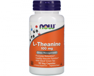 Now Foods L-Theanine - Theanín s lístkami zeleného čaju 100 mg 90 kapsúl