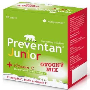 Preventan Junior ovocný mix s dárkem 90 tablet