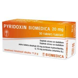 Biomedica Pyridoxín 20 mg 30 tabliet