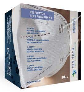 Mesaverde Text-Tech Respirátor FFP2 Premium CE certifikace 5-ti vrstvý bílý 10 ks