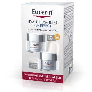Eucerin Hyaluron-Filler Denní krém SPF 30 50 ml + Noční krém 50 ml 3x Effect Promo balení 2024