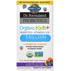 Garden of Life Dr. Formulated organická - Probiotika pro děti - 5 miliard CFU s příchutí lesního ovoce a třešně 30 žvýkacích tablet