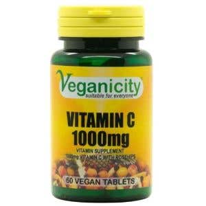 Veganicity Vitamín C 1000 mg so šípkami a bioflavonoidmi 60 vegánskych tabliet