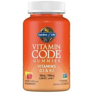 Garden of Life Vitamín Code Vitamín D3 a K2 – Malina citrón medvedíky 45 ks
