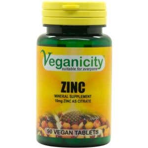 Veganicity Zinok citrát 10 mg 90 vegánskych tabliet