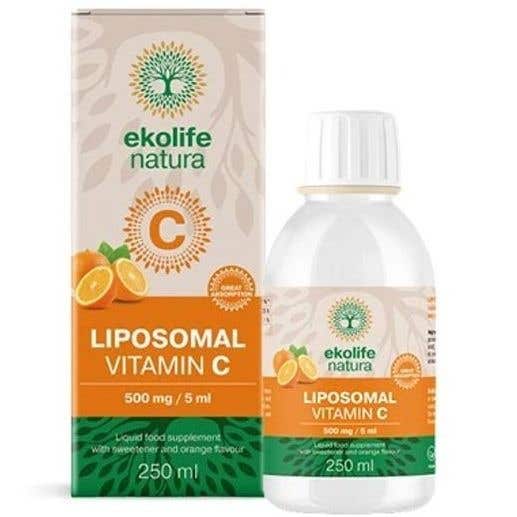 Ekolife Natura Lipozomální Vitamín C 500 mg 250 ml Pomeranč