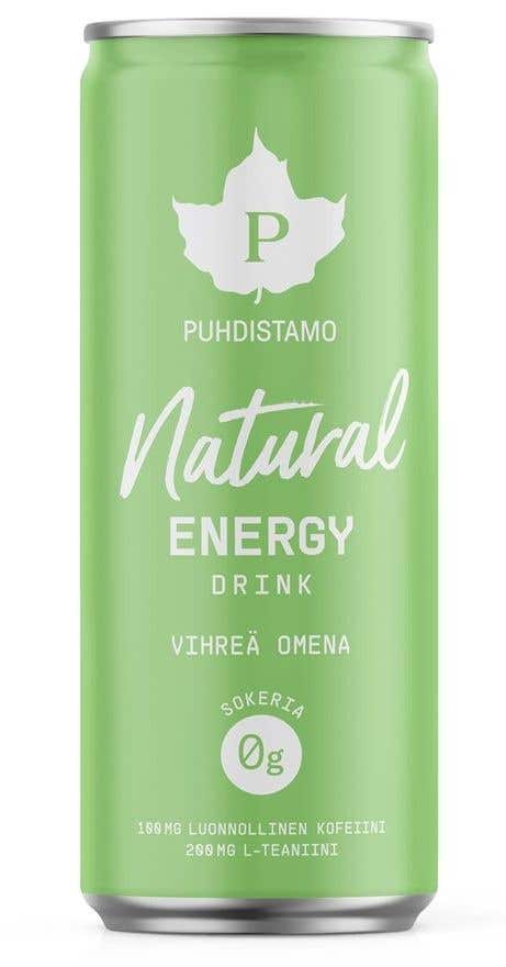 Puhdistamo Natural Energy Drink - Energetický nápoj zelené jablko 330 ml