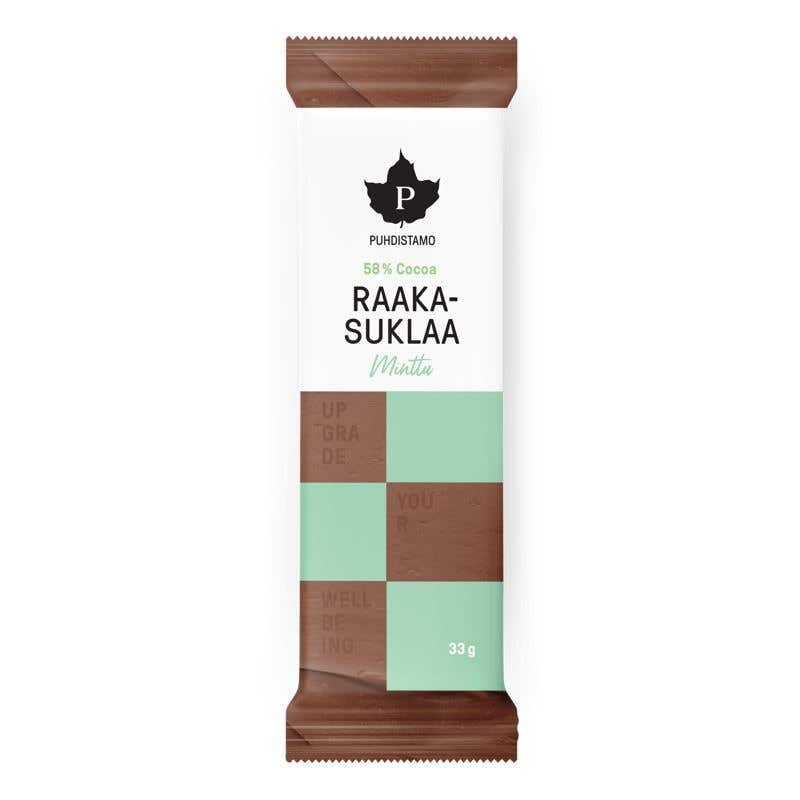 Puhdistamo Minttu čokoláda 58% kakaa s příchutí mint RAW 33 g