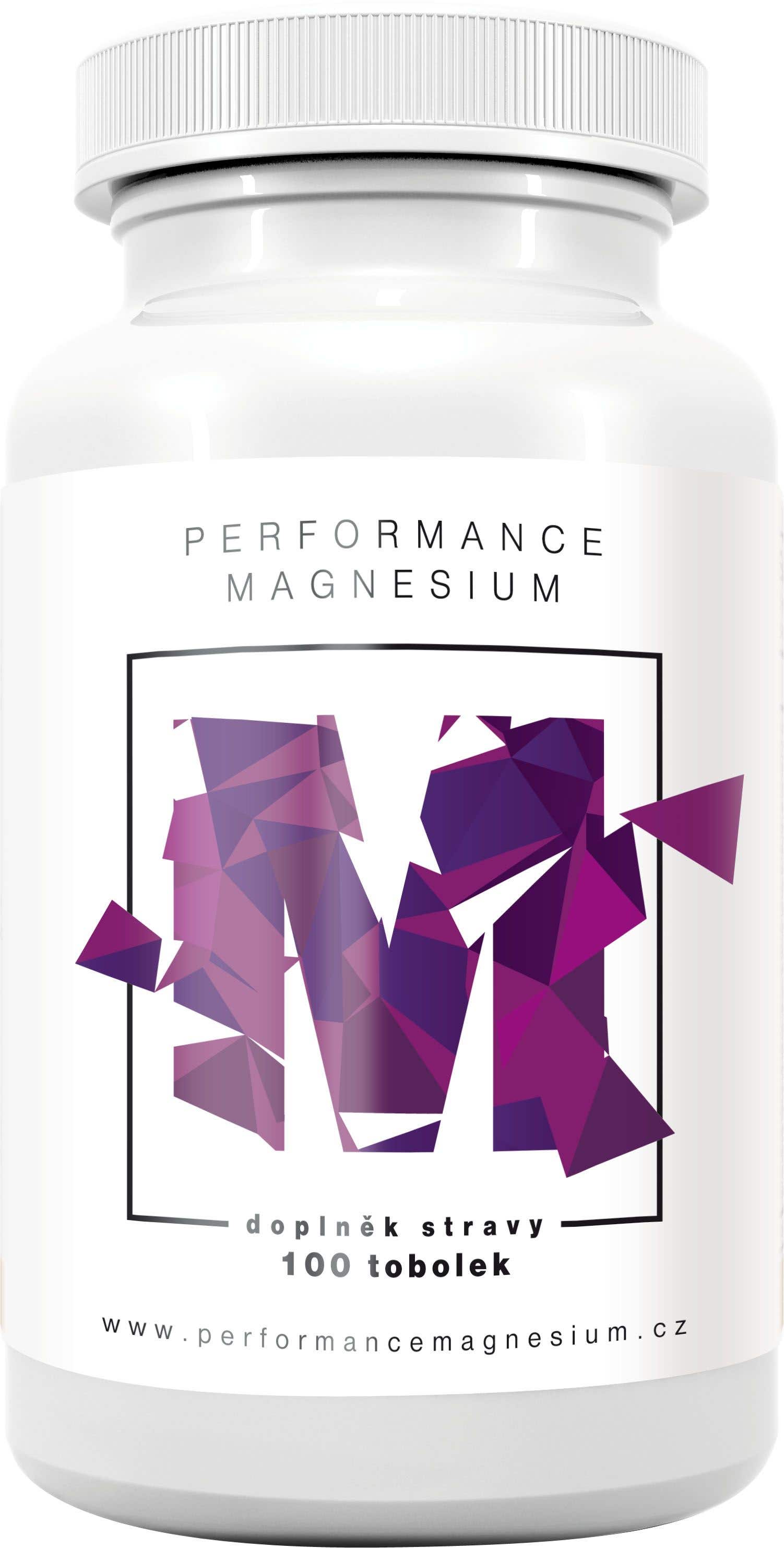 BrainMax Performance Magnesium 1000 mg - Hořčík 200 mg + Vitamín B6 100 kapslí