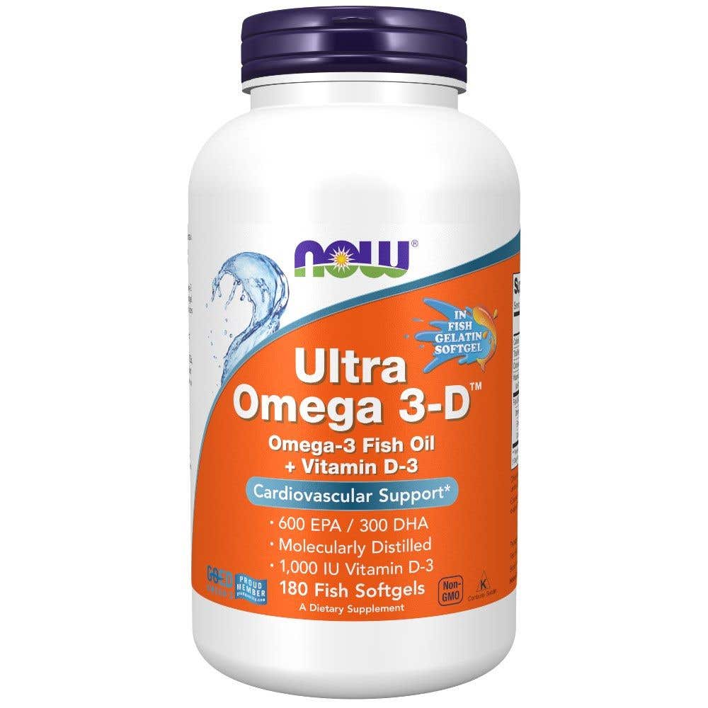 Now Foods Ultra Omega 3-D 600 EPA + 300 DHA + Vitamin D3 180 softgel kapslí