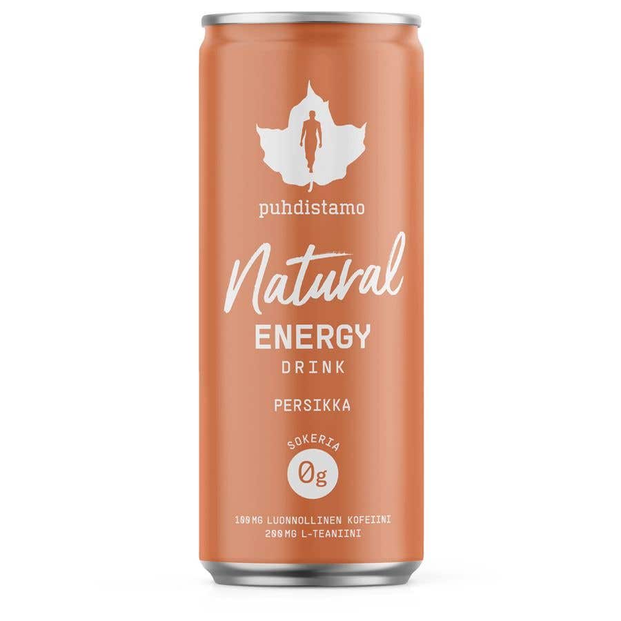 Puhdistamo Natural Energy Drink - Energetický nápoj broskev 330 ml